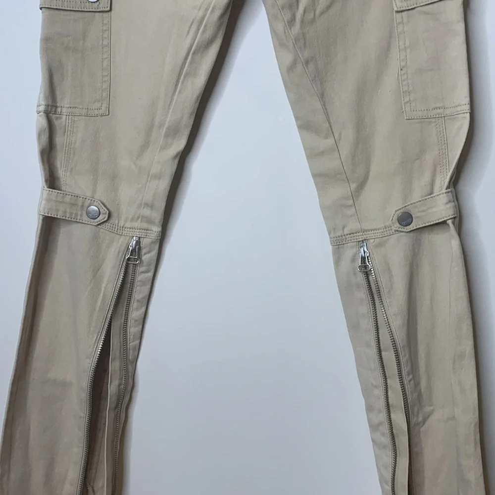 Blank NYC | Khaki Tan Skinny Cargo Zipper 6 Pocket Jeans Pants 26